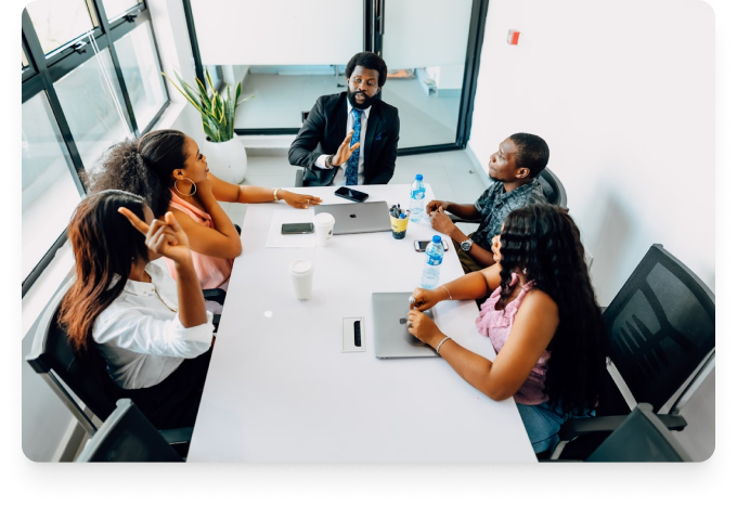 Consulting team collaborating during a Workday project discussion